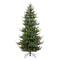 Glitzhome® 7.5ft Pre-Lit Green Upward Slim Fir Artificial Christmas Tree, Multicolor LED Lights